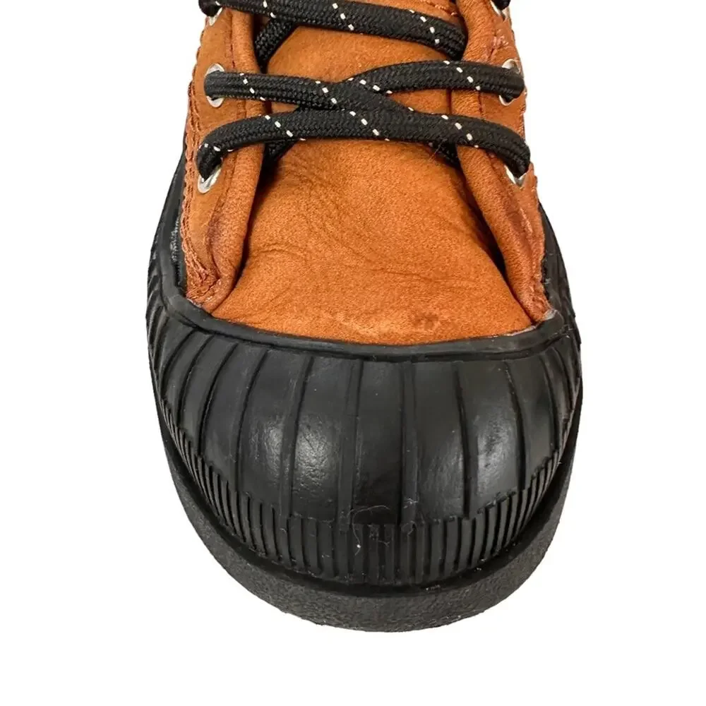 Zara Boots Rain Days Leather Rubber Lug Boot High Tops Size EU 34 US 4 Rare HTF